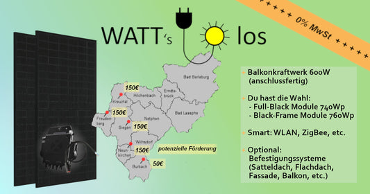 MwSt Entfall und Förderungen auf Photovoltaik (Kreuztal, Siegen, Freudenberg, Burbach & Neunkirchen)
