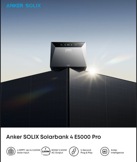 Balkonkraftwerk mit Speicher Anker SOLIX Solarbank 4 E5000 Pro | 800W / 1,82kWp